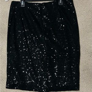 New/Tags - Charter Club black sequin skirt. Size 12. 23.5 inches long.
